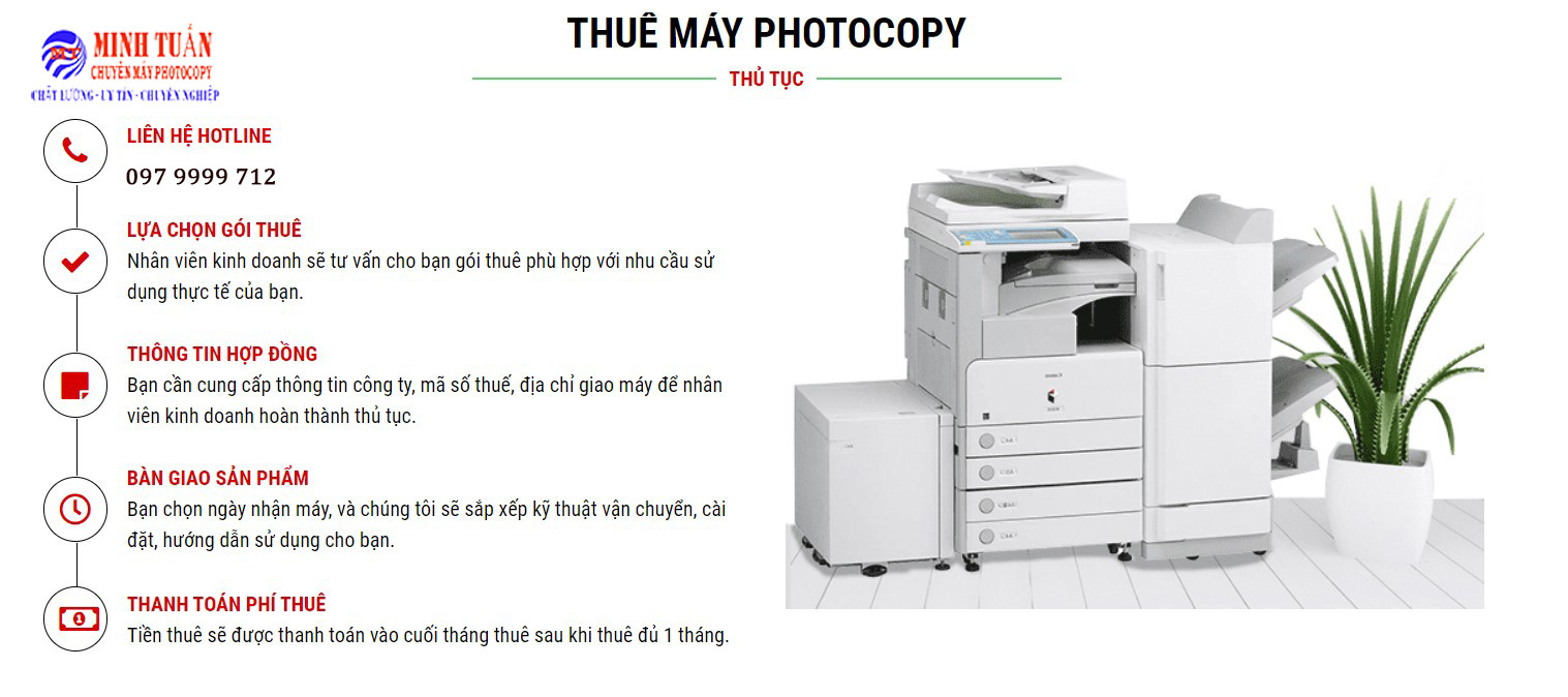 Dịch vụ cho thuê máy photocopy uy tín, chất lượng tại Minh Tuấn